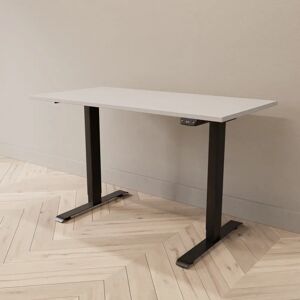 Direkt Interiör Hæve sænkebord - Professional, Størrelse 120x60 cm, Bordplade Lysegrå, Stativ Sort