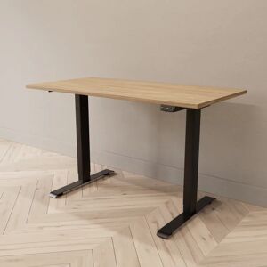 Direkt Interiör Hæve sænkebord - Professional, Størrelse 120x60 cm, Bordplade Eg, Stativ Sort