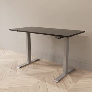 Direkt Interiör Hæve sænkebord - Professional, Størrelse 120x60 cm, Bordplade Sort, Stativ Sølv