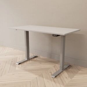 Direkt Interiör Hæve sænkebord - Professional, Størrelse 120x60 cm, Bordplade Lysegrå, Stativ Sølv