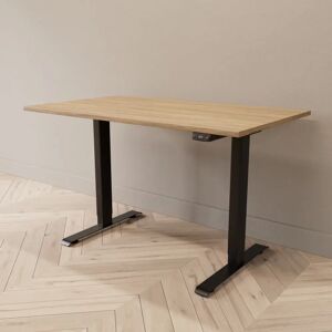 Direkt Interiör Hæve sænkebord - Professional, Størrelse 120x70 cm, Bordplade Eg, Stativ Sort