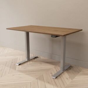 Direkt Interiör Hæve sænkebord - Professional, Størrelse 120x70 cm, Bordplade Valnød, Stativ Sølv
