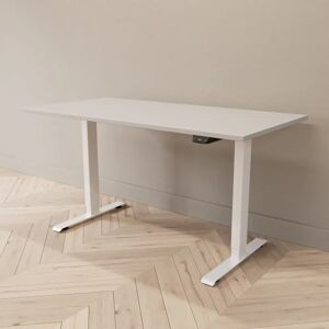 Direkt Interiör Hæve sænkebord - Professional, Størrelse 140x70 cm, Bordplade Lysegrå, Stativ Hvid