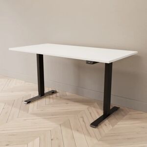 Direkt Interiör Hæve sænkebord - Professional, Størrelse 140x70 cm, Bordplade Hvid, Stativ Sort