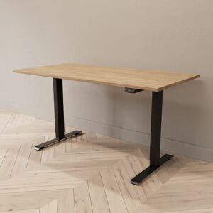 Direkt Interiör Hæve sænkebord - Professional, Størrelse 140x70 cm, Bordplade Eg, Stativ Sort