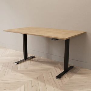 Direkt Interiör Hæve sænkebord - Professional, Størrelse 140x80 cm, Bordplade Eg, Stativ Sort