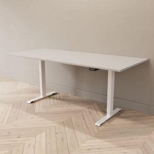 Direkt Interiör Hæve sænkebord - Professional, Størrelse 180x80 cm, Bordplade Lysegrå, Stativ Hvid