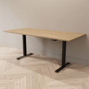 Direkt Interiör Hæve sænkebord - Professional, Størrelse 180x80 cm, Bordplade Eg, Stativ Sort