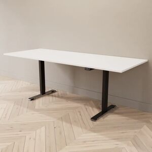 Direkt Interiör Hæve sænkebord - Professional, Størrelse 200x80 cm, Bordplade Hvid, Stativ Sort