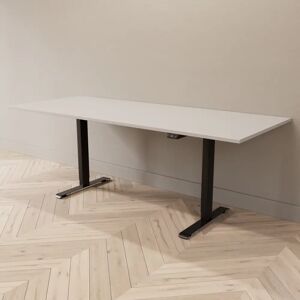 Direkt Interiör Hæve sænkebord - Professional, Størrelse 200x80 cm, Bordplade Lysegrå, Stativ Sort