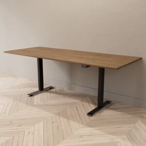 Direkt Interiör Hæve sænkebord - Professional, Størrelse 200x80 cm, Bordplade Valnød, Stativ Sort
