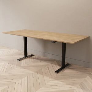 Direkt Interiör Hæve sænkebord - Professional, Størrelse 200x80 cm, Bordplade Eg, Stativ Sort