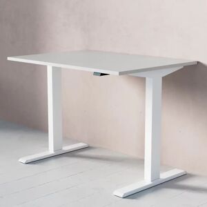 Direkt Interiör Hæve Sænkebord - Standard, Størrelse 100x70 cm, Bordplade Lysegrå, Understel Hvid