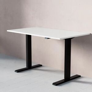 Direkt Interiör Hæve Sænkebord - Standard, Størrelse 120x70 cm, Bordplade Hvid, Understel Sort