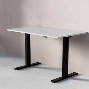 Direkt Interiör Hæve Sænkebord - Standard, Størrelse 120x70 cm, Bordplade Lysegrå, Understel Sort