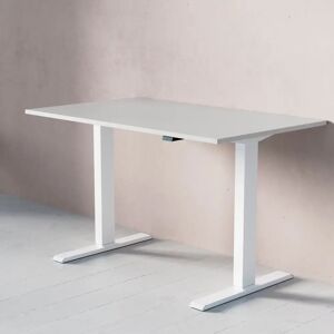 Direkt Interiör Hæve Sænkebord - Standard, Størrelse 120x70 cm, Bordplade Lysegrå, Understel Hvid
