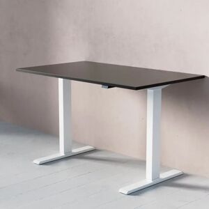 Direkt Interiör Hæve Sænkebord - Standard, Størrelse 120x70 cm, Bordplade Sort, Understel Hvid