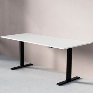 Direkt Interiör Hæve Sænkebord - Standard, Størrelse 180x80 cm, Bordplade Hvid, Understel Sort