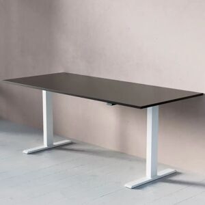Direkt Interiör Hæve Sænkebord - Standard, Størrelse 180x80 cm, Bordplade Sort, Understel Hvid