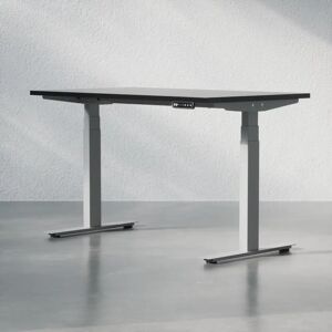 Brizley of Scandinavia Hæve sænkebord - Premium, Størrelse 120x70 cm, Bordplade Sort, Stativ Sølv
