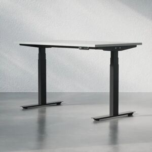Brizley of Scandinavia Hæve sænkebord - Premium, Størrelse 120x70 cm, Bordplade Lysegrå, Stativ Sort