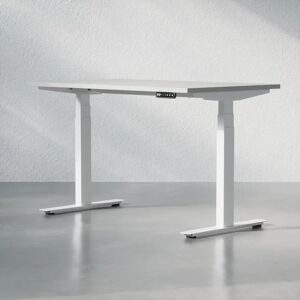 Brizley of Scandinavia Hæve sænkebord - Premium, Størrelse 120x70 cm, Bordplade Lysegrå, Stativ Hvid