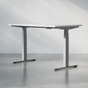 Brizley of Scandinavia Hæve sænkebord - Premium, Størrelse 120x70 cm, Bordplade Hvid, Stativ Sølv