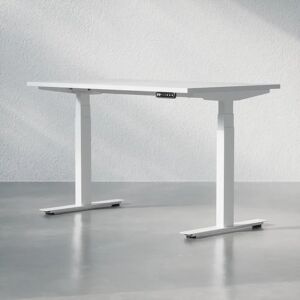 Brizley of Scandinavia Hæve sænkebord - Premium, Størrelse 120x70 cm, Bordplade Hvid, Stativ Hvid