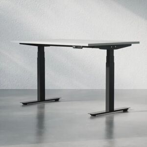Brizley of Scandinavia Hæve sænkebord - Premium, Størrelse 120x80 cm, Bordplade Lysegrå, Stativ Sort