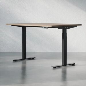 Brizley of Scandinavia Hæve sænkebord - Premium, Størrelse 120x80 cm, Bordplade Valnød, Stativ Sort
