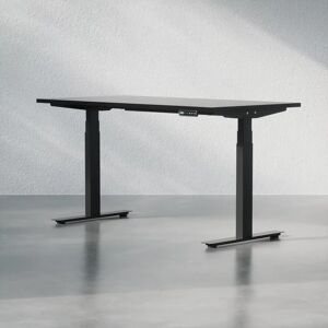 Brizley of Scandinavia Hæve sænkebord - Premium, Størrelse 140x70 cm, Bordplade Sort, Stativ Sort