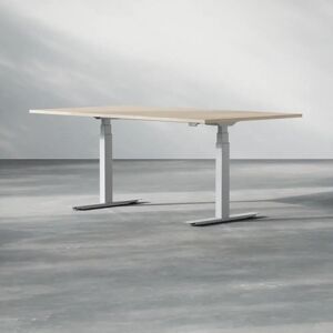 Direkt Interiör Hæve sænke konferencebord Modul, Størrelse 180 cm, Ben Sølv, Farve Eg
