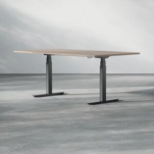 Direkt Interiör Hæve sænke konferencebord Modul, Størrelse 180 cm, Ben Sort, Farve Valnød