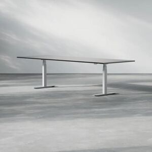 Direkt Interiör Hæve sænke konferencebord Modul, Størrelse 280 cm, Ben Sølv, Farve Sort