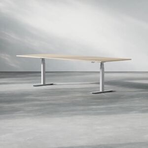 Direkt Interiör Hæve sænke konferencebord Modul, Størrelse 280 cm, Ben Sølv, Farve Eg
