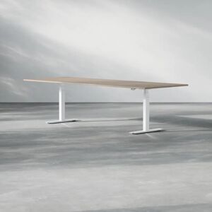 Direkt Interiör Hæve sænke konferencebord Modul, Størrelse 280 cm, Ben Hvid, Farve Valnød