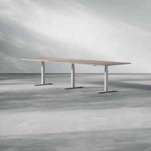 Direkt Interiör Hæve sænke konferencebord Modul, Størrelse 320 cm, Ben Sølv, Farve Valnød