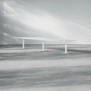 Direkt Interiör Hæve sænke konferencebord Modul, Størrelse 440 cm, Ben Hvid, Farve Hvid