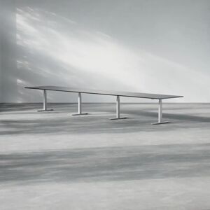 Direkt Interiör Hæve sænke konferencebord Modul, Størrelse 560 cm, Ben Sølv, Farve Sort