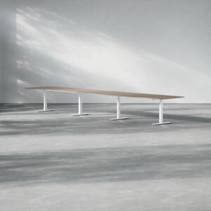 Direkt Interiör Hæve sænke konferencebord Modul, Størrelse 560 cm, Ben Hvid, Farve Valnød