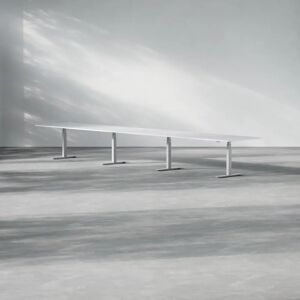 Direkt Interiör Hæve sænke konferencebord Modul, Størrelse 560 cm, Ben Sølv, Farve Hvid