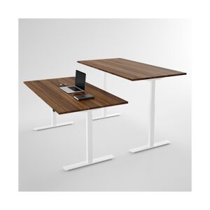 Direkt Interiör Hæve sænkebord - Pro3, Størrelse 120x60 cm, Bordplade Valnød, Stativ Hvid