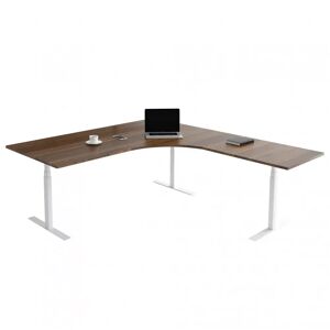 Direkt Interiör Fast hjørne skrivebord, Størrelse 160 x 200 cm, Bordplade Valnød, Stativ Hvid
