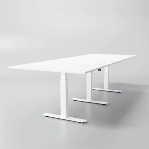 Direkt Interiör Hæve sænke konferencebord Modul, Størrelse 280 cm, Ben Hvid, Farve Hvid