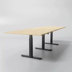 Direkt Interiör Hæve sænke konferencebord Modul, Størrelse 280 cm, Ben Sort, Farve Eg