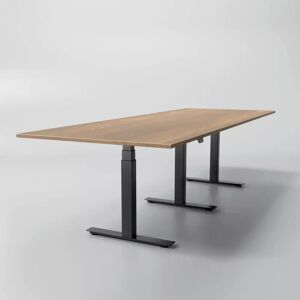 Direkt Interiör Hæve sænke konferencebord Modul, Størrelse 440 cm, Ben Sort, Farve Valnød