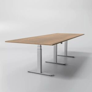 Direkt Interiör Hæve sænke konferencebord Modul, Størrelse 280 cm, Ben Sølv, Farve Valnød