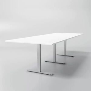 Direkt Interiör Konferencebord Modul, Størrelse 440 cm, Ben Sølv, Farve Hvid
