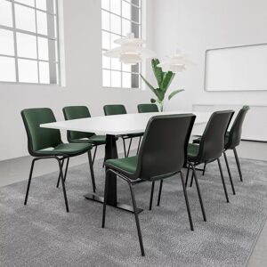 Generic Konferencebord SET 8 personer - Agenda + Profim Ana, Bordplade Hvid, Stol Black / Graphite / Dark Green