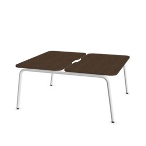 Narbutas Dobbelt skrivebord Round, Design White / Dark Walnut, Bredde 120 cm